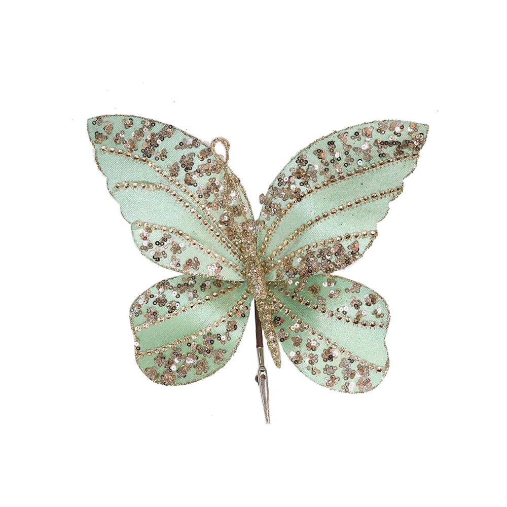 Butterfly w/clip Slate Green,20x15cm Zaros OR017