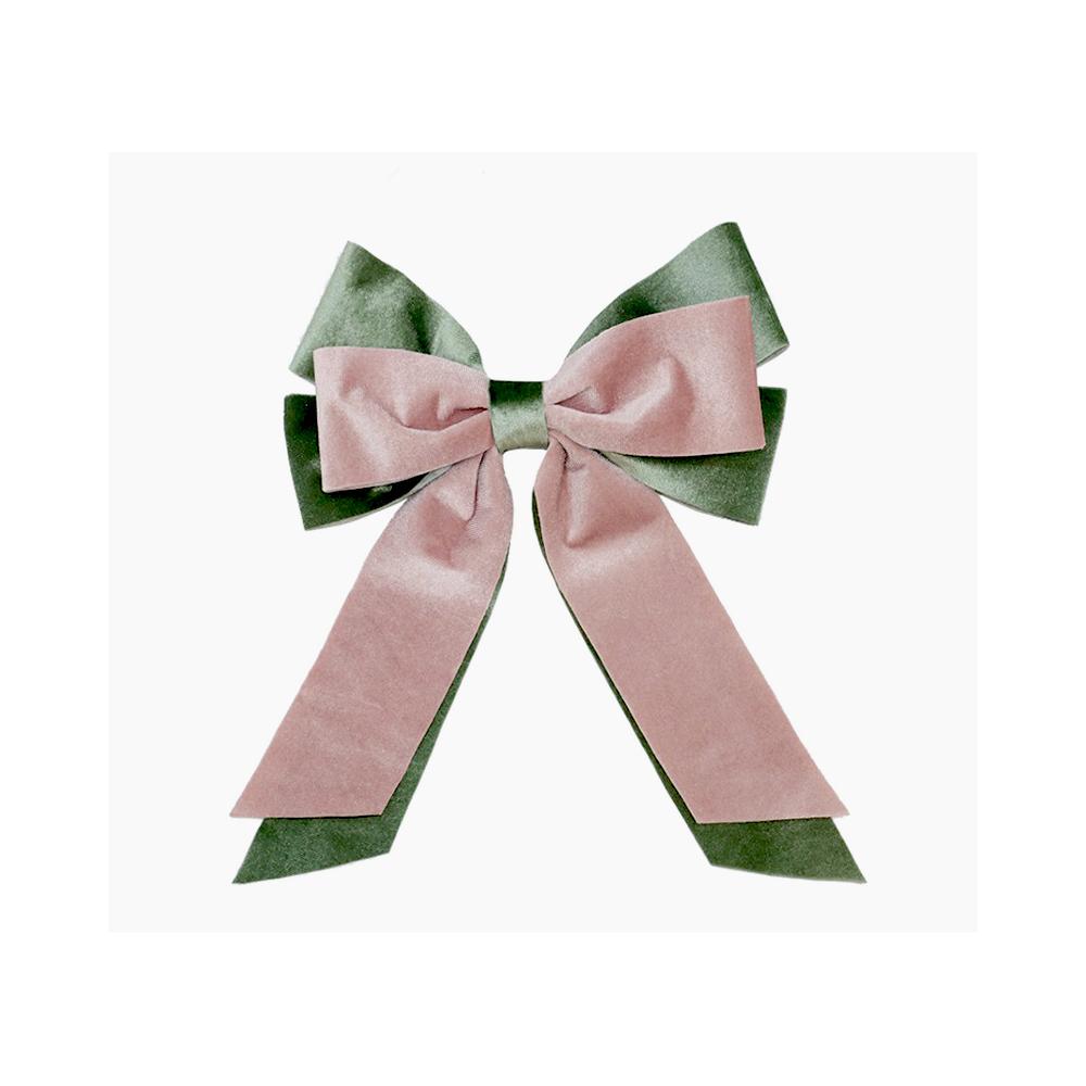 Velvet deco ribbon  Pink Green,23x30cm Zaros OR020