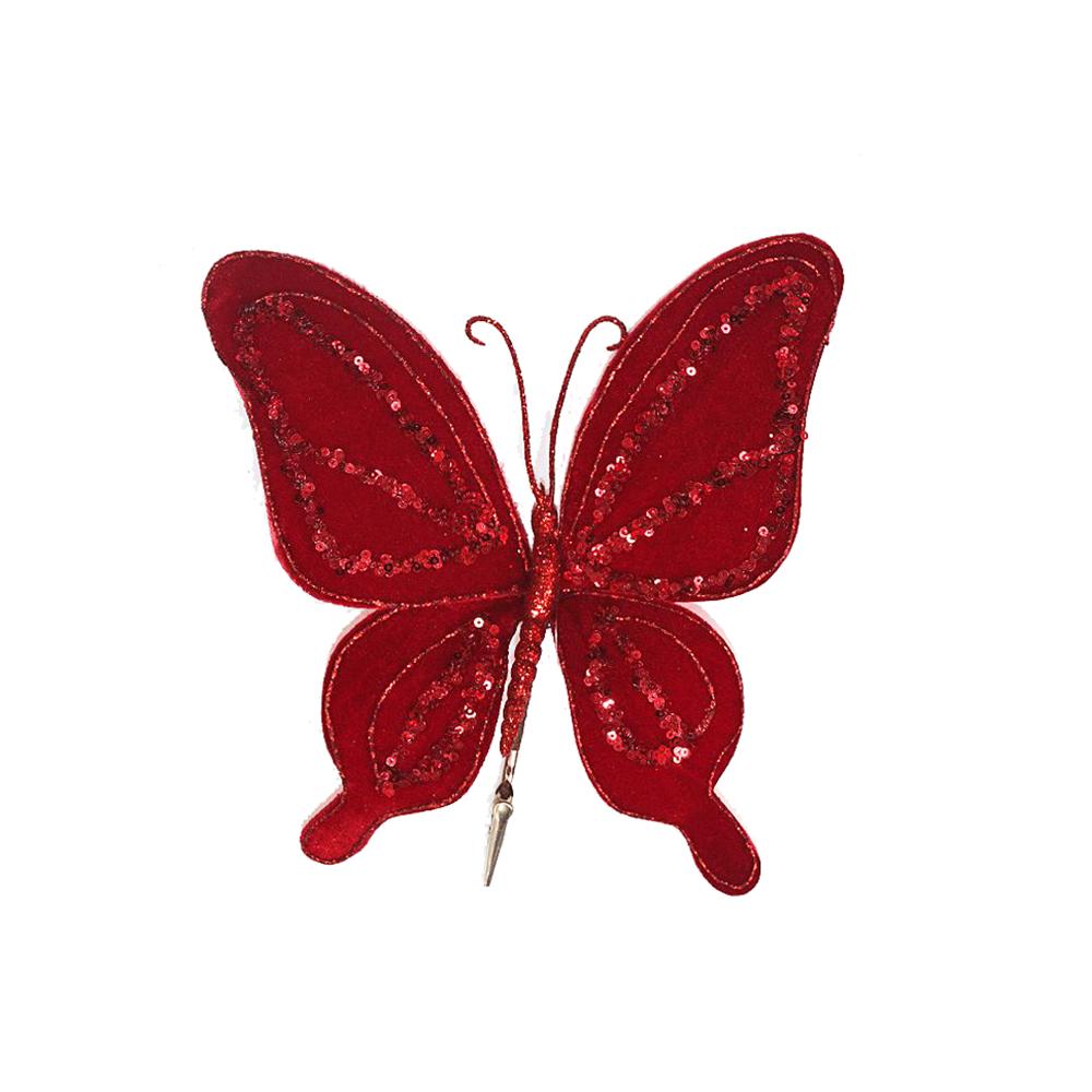 Butterfly w/clip Red,20x22cm Zaros OR021