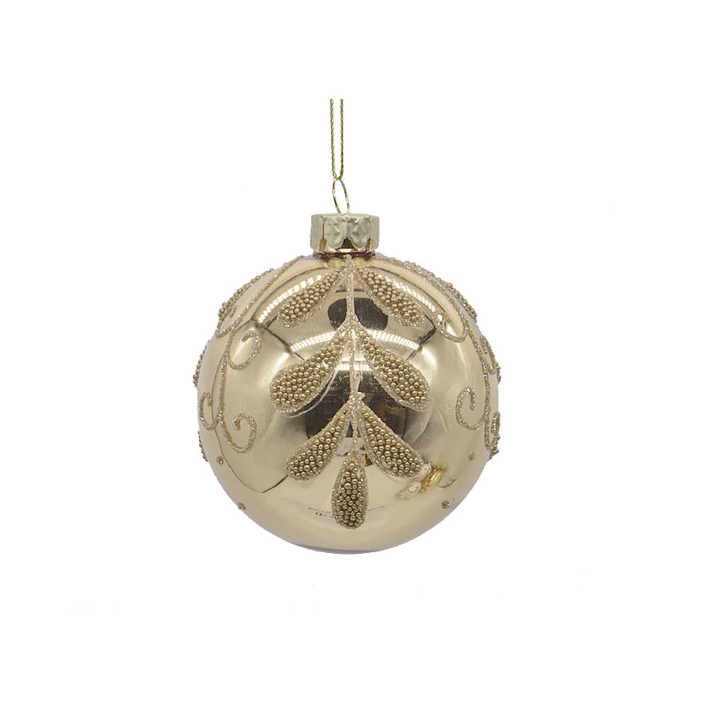 Glass Ball Flower Des. Gold,D.8cm Zaros BL437