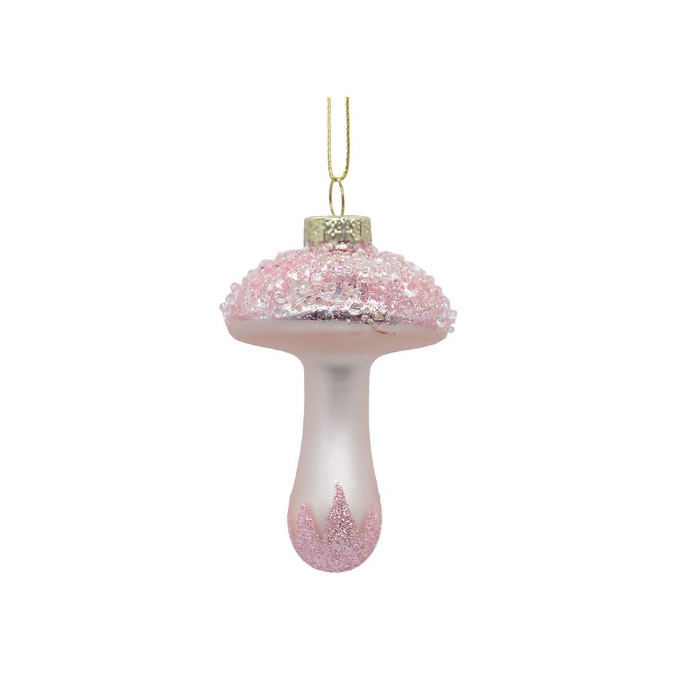 Glass Mushroom Ornament Pink,H8X6cm Zaros OR027
