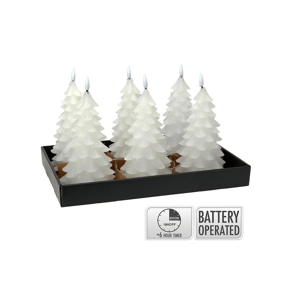 Κερι led με timer σχ.ελατο,λευκο χρ.12.5x19.5cm Zaros CA432