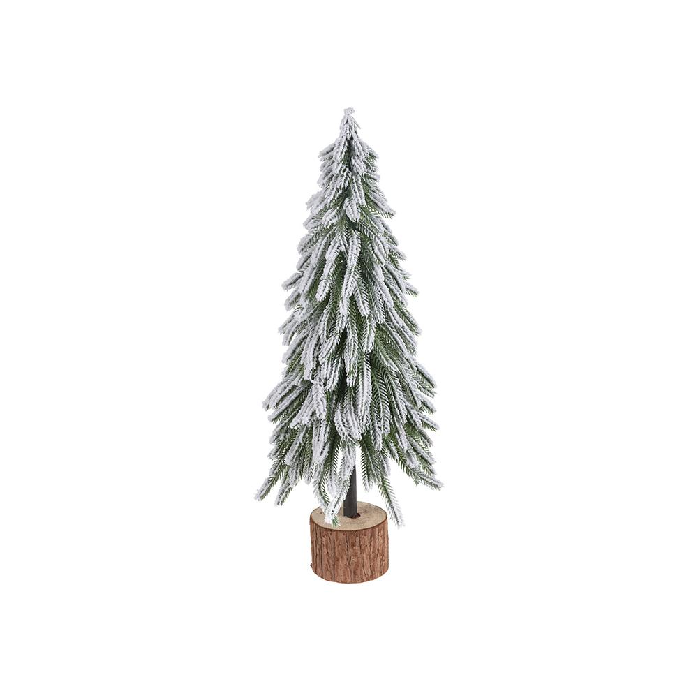Επιτραπέζιο έλατο με χιόνι & ξυλ.βάση,50cm Zaros XM859