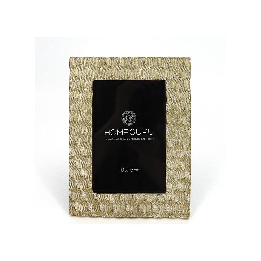 Φωτο/θήκη polyresin 3D χρυσή κορνίζα 10x15cm Zaros KO212