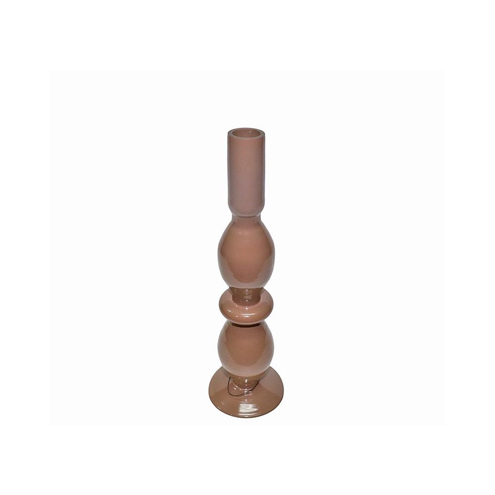 Γυάλινο κηροπήγιο capuccino 9x29cm Zaros IN236