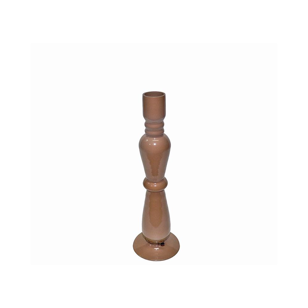 Γυάλινο κηροπήγιο capuccino 8x27cm Zaros IN237