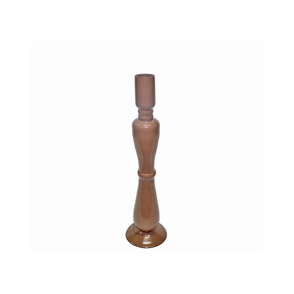 Γυάλινο κηροπήγιο capuccino 9x37cm Zaros IN238