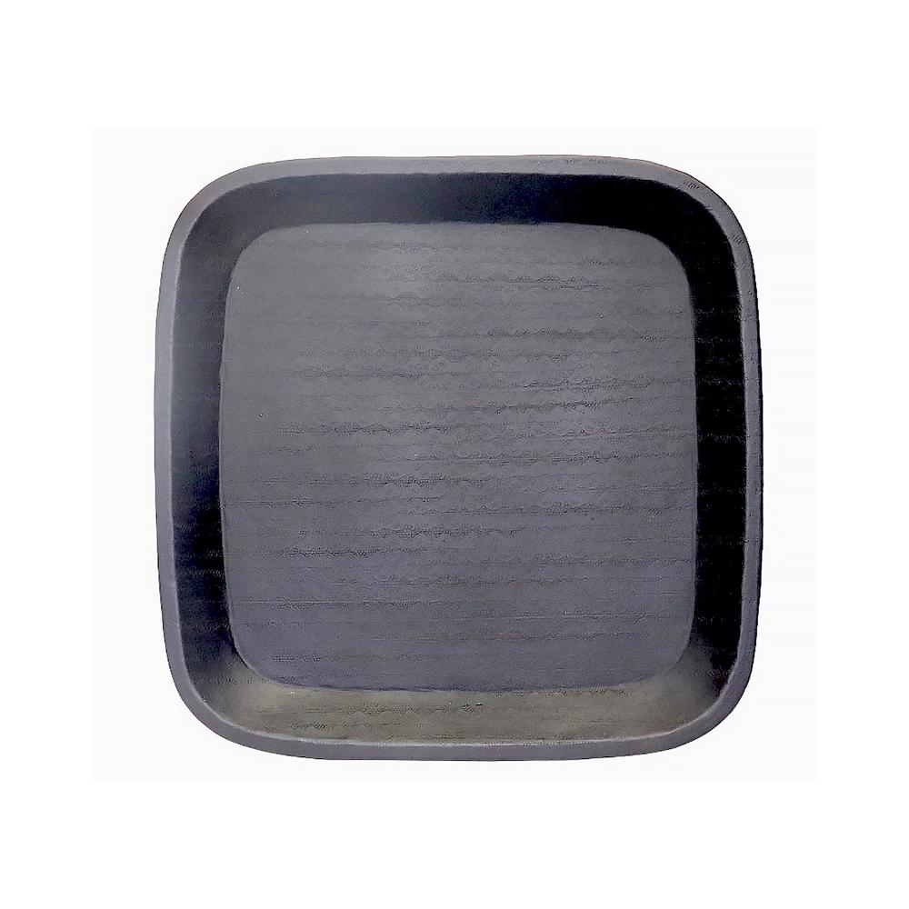 Τετραγωνος δίσκος με γείσο ανθρακί 45x45cm Zaros IN279