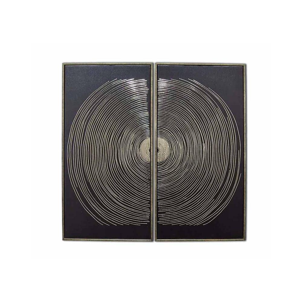 Ανάγλυφη Χρυσοτυπία 2 τεμ.,80x80cm Zaros PI366
