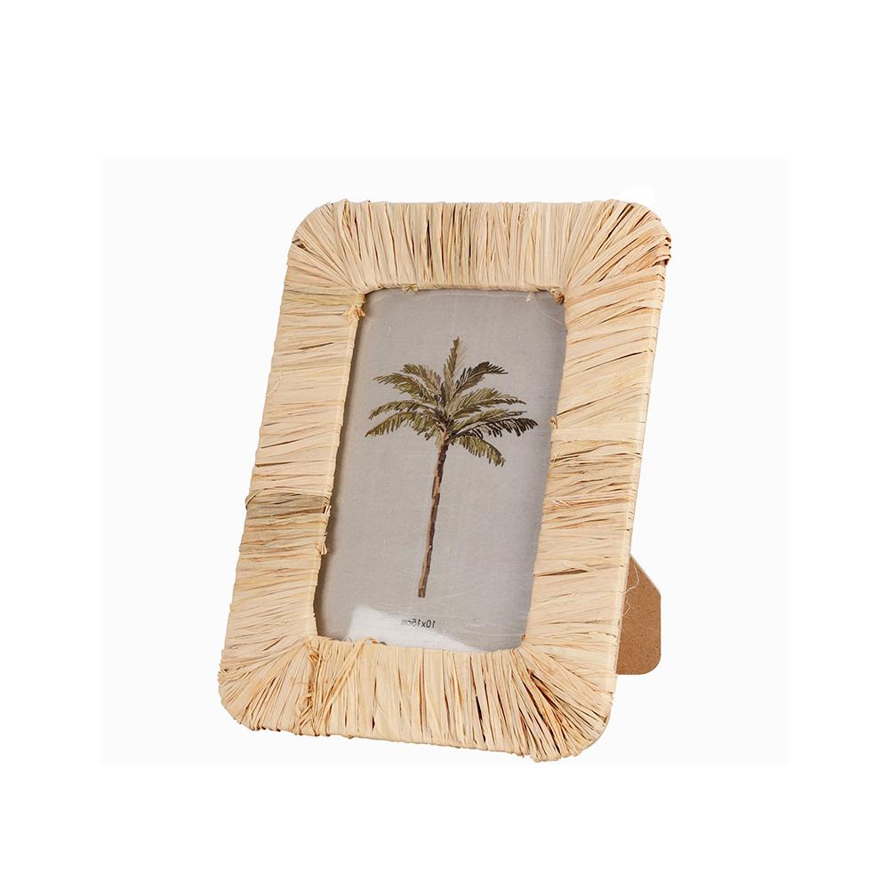 Φωτο/θήκη MDF με ψαθινη επένδυση 16x21cm (φωτο 10x15). Zaros KO231