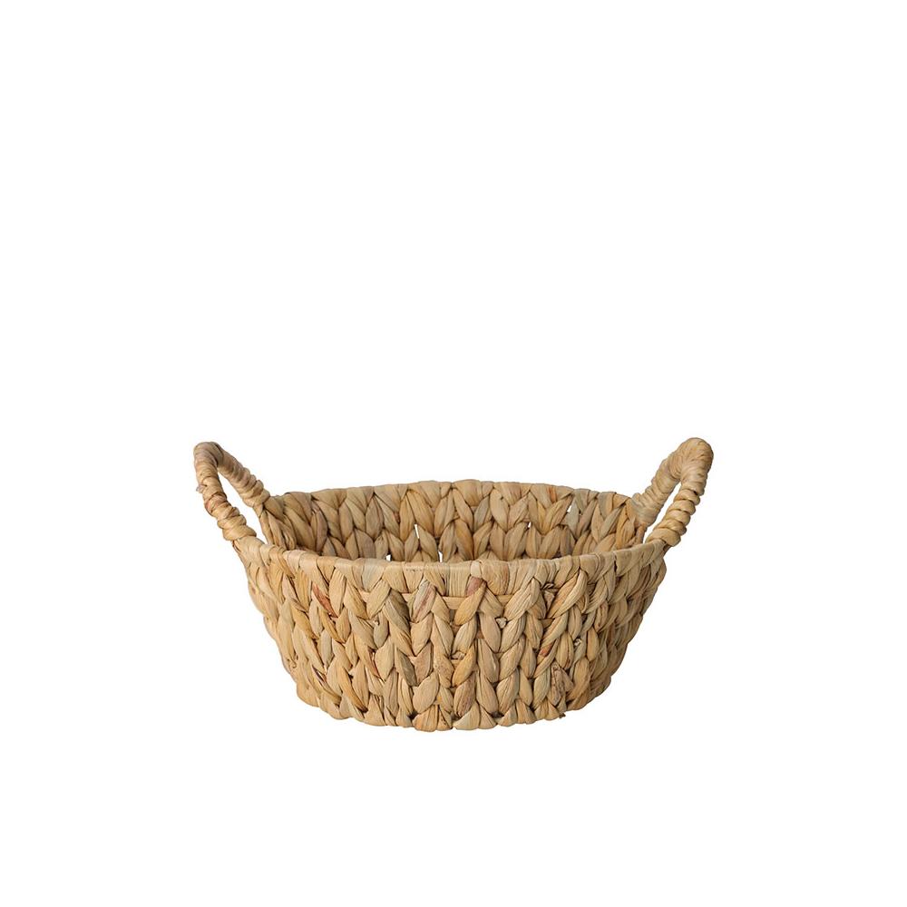 Στρογγυλό καλάθι υάκινθου με λαβές δ.26x15cm Zaros KZ349