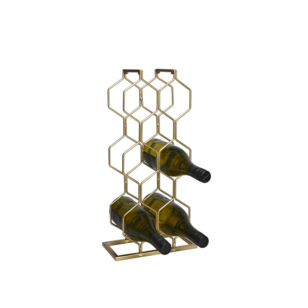 Wine rack 8 θέσεων χρυσό χρ.23x11x48cm Zaros KZ352