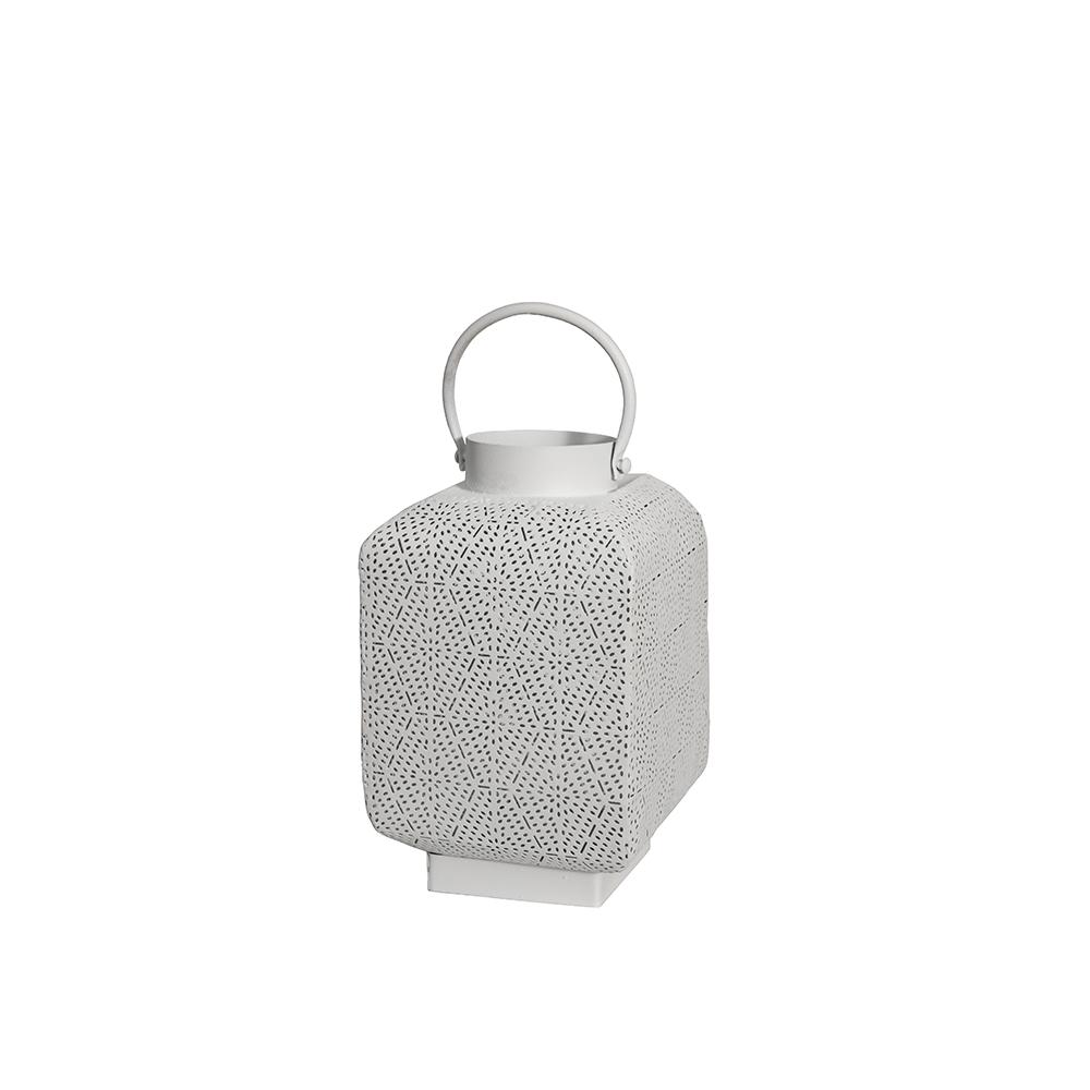 Μεταλλικό φανάρι με χερούλι 17x29cm λευκό Zaros HT634-W
