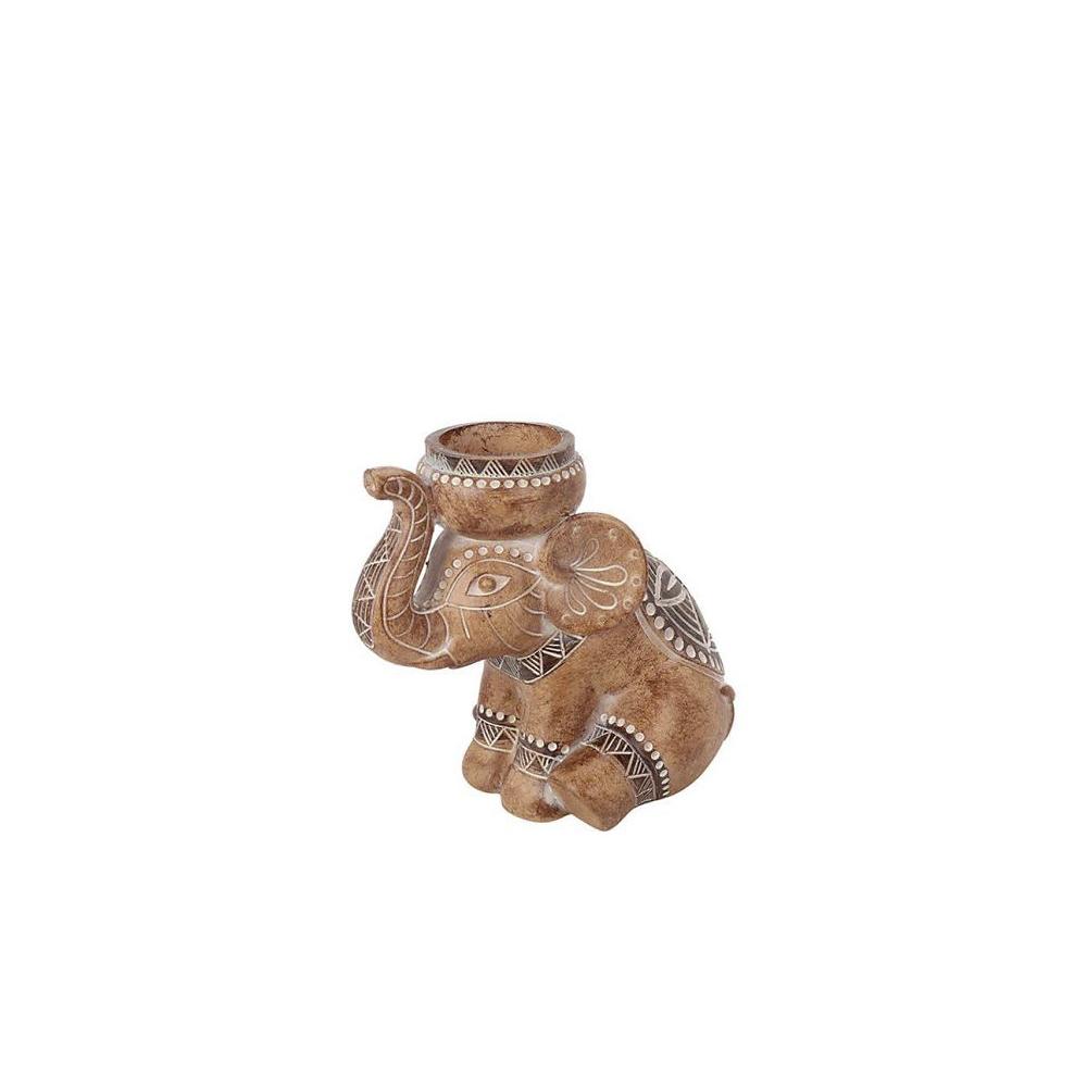 Κηροπηγιο ελεφαντας polyresin, 15x10x14cm Zaros HE658