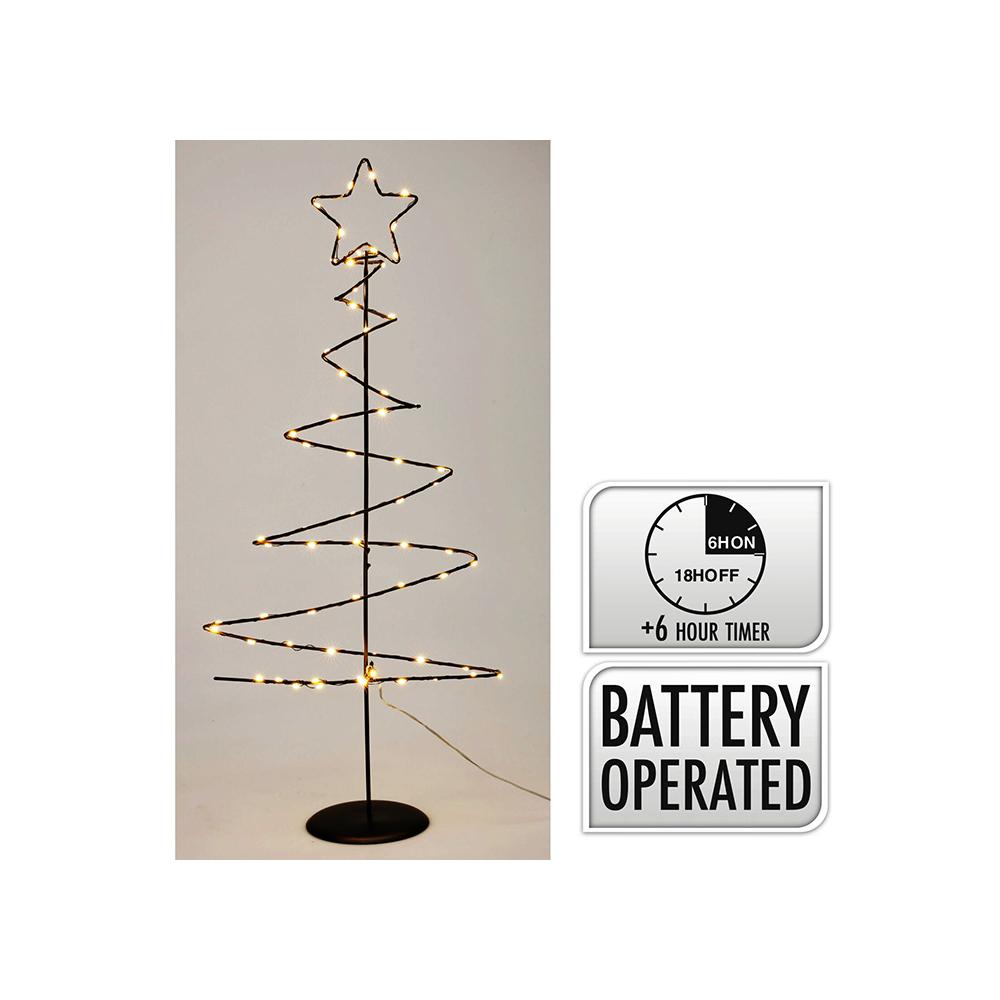 Φωτιζόμενο συρμάτινο έλατο με 63Led&Timer,65cm Zaros XM920