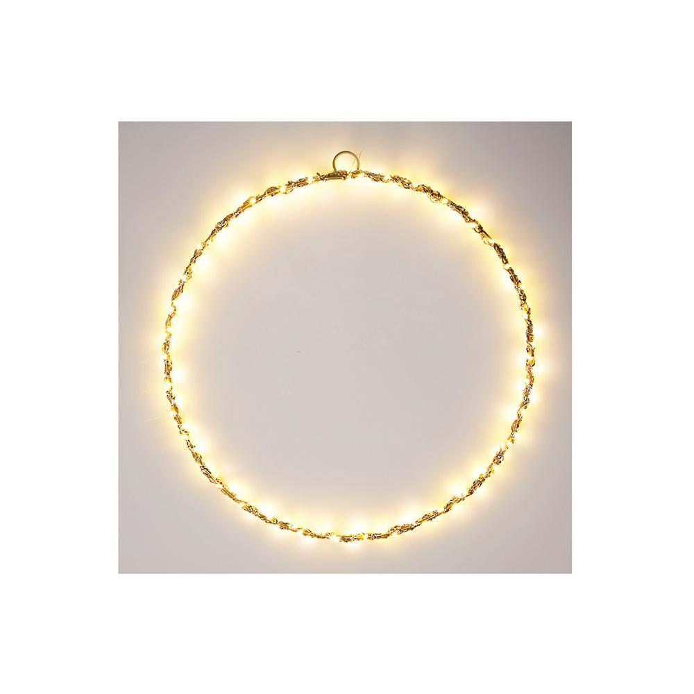Συρμάτινος χρυσός κύκλος με 120Led&Timer,30cm Zaros XM922