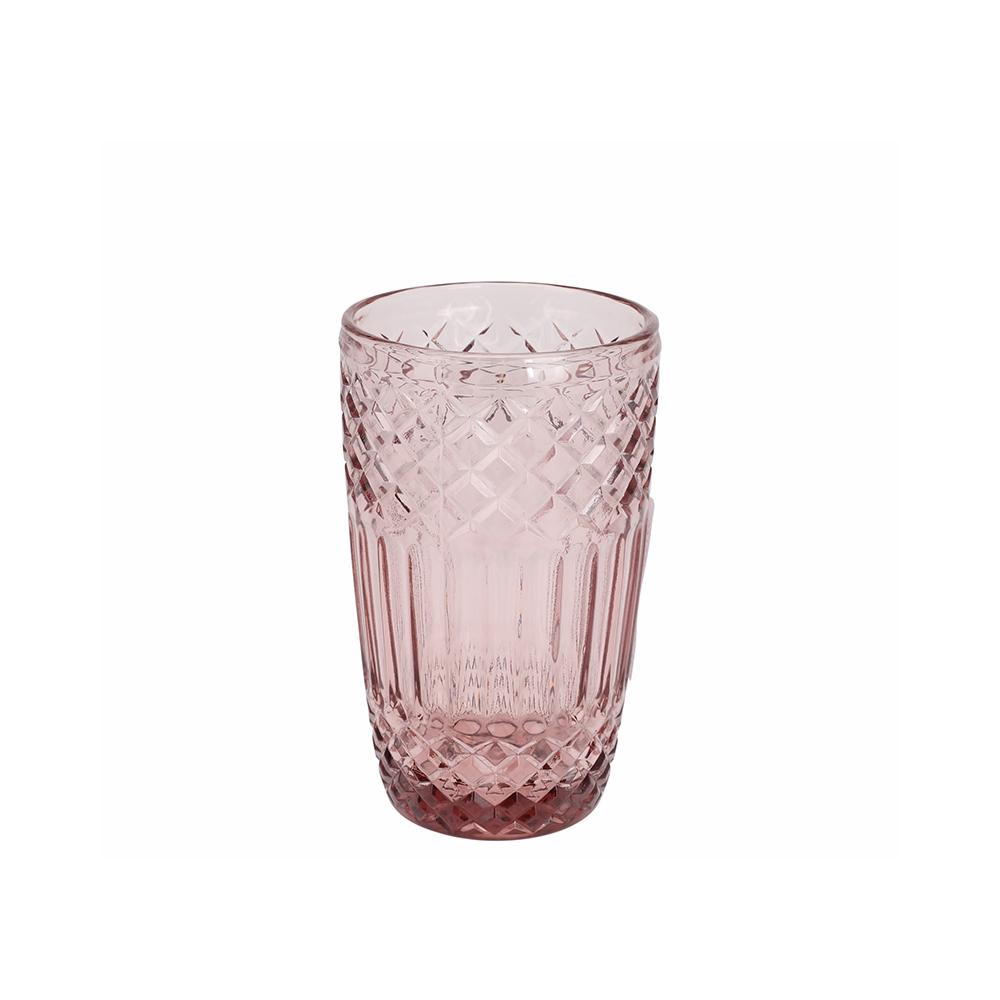 Ποτήρι νερoύ 380ml vintage pink,8x13cm Zaros KZ362