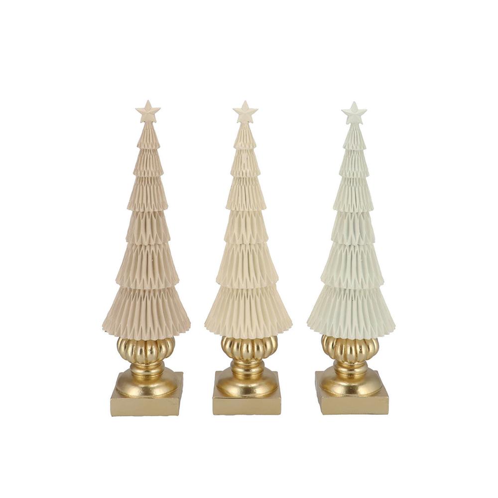 Επιτραπέζια  χριστ/κα έλατα κρεμ/χρυσό 36cm Zaros DK130
