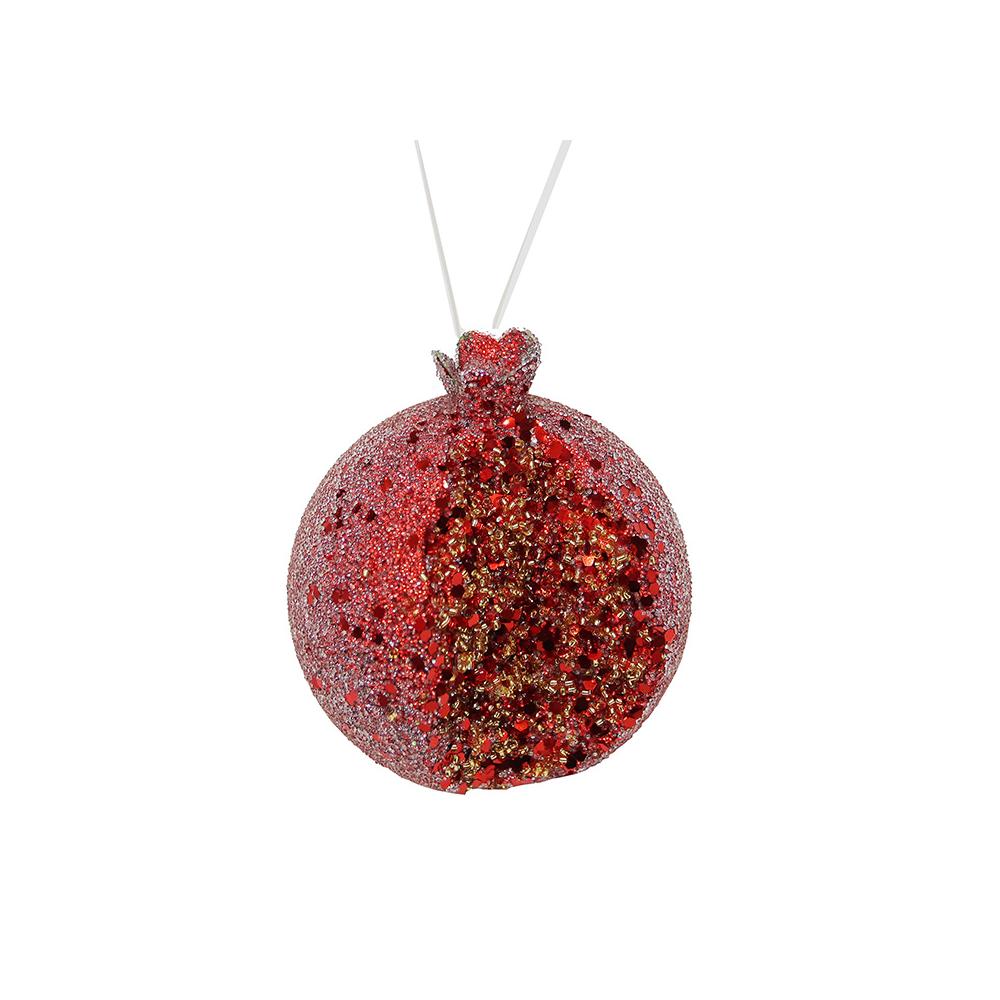 Στολίδι ροδι με κόκκινα beads 8cm Zaros AX883