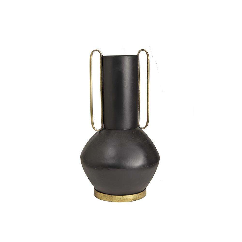 Μεταλλικος αμφορεας μαύρο/χρυσο χρ.,40cm Zaros HT691-BL