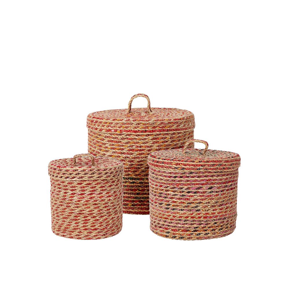Πολύχρωμα κουτιά Seagrass S/3 τεμ. 20-22-25cm Zaros HE682