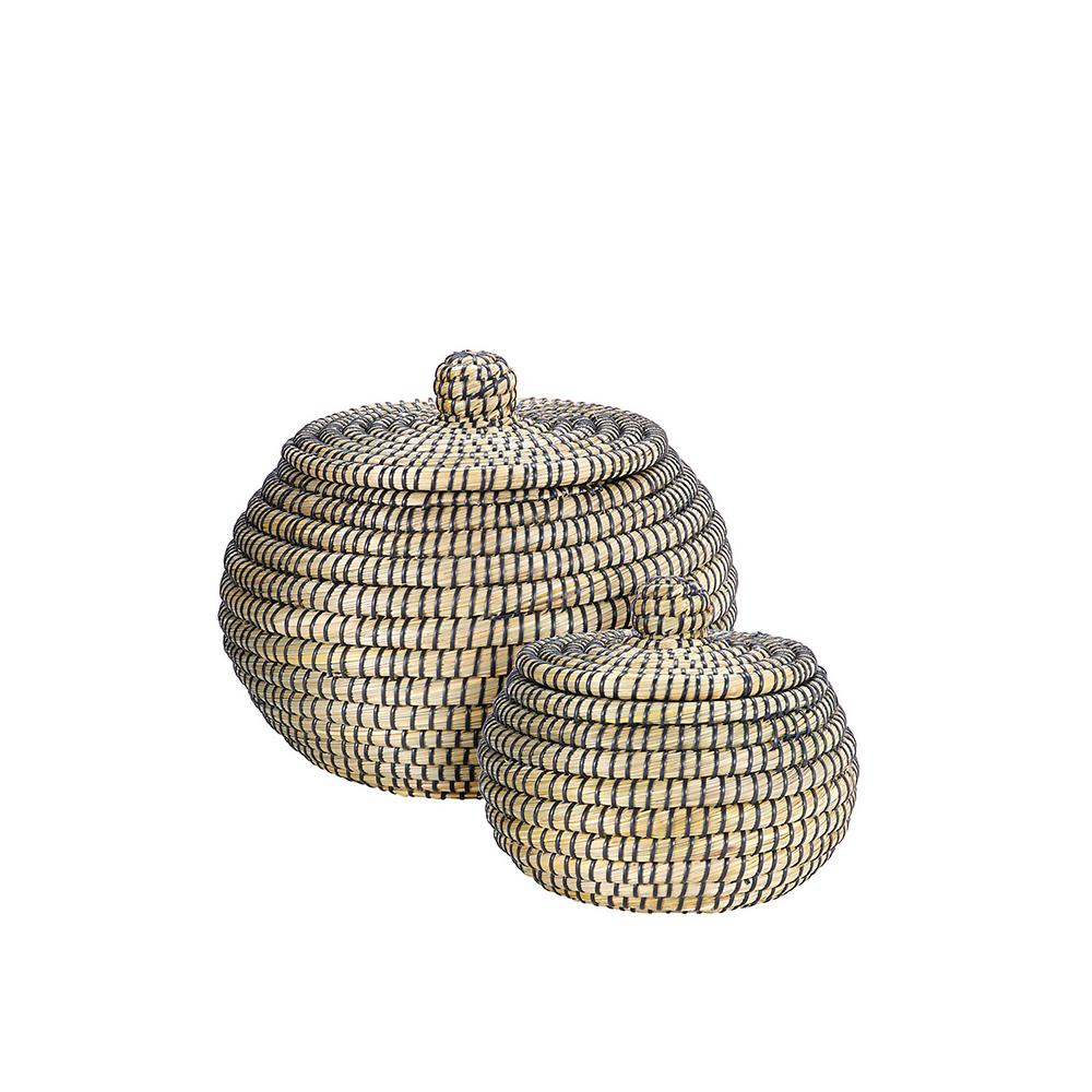 Οβαλ καλάθια με καπάκι KansGrass S/2 τεμ.20-26cm Zaros HE683