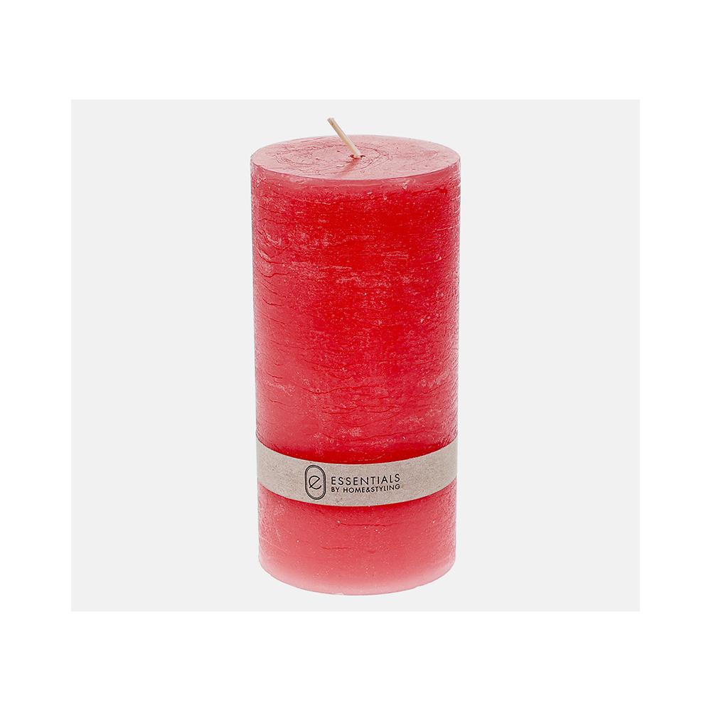 Κερί κορμός ρουστίκ κόκκινο crimson 7x14cm Zaros CA492