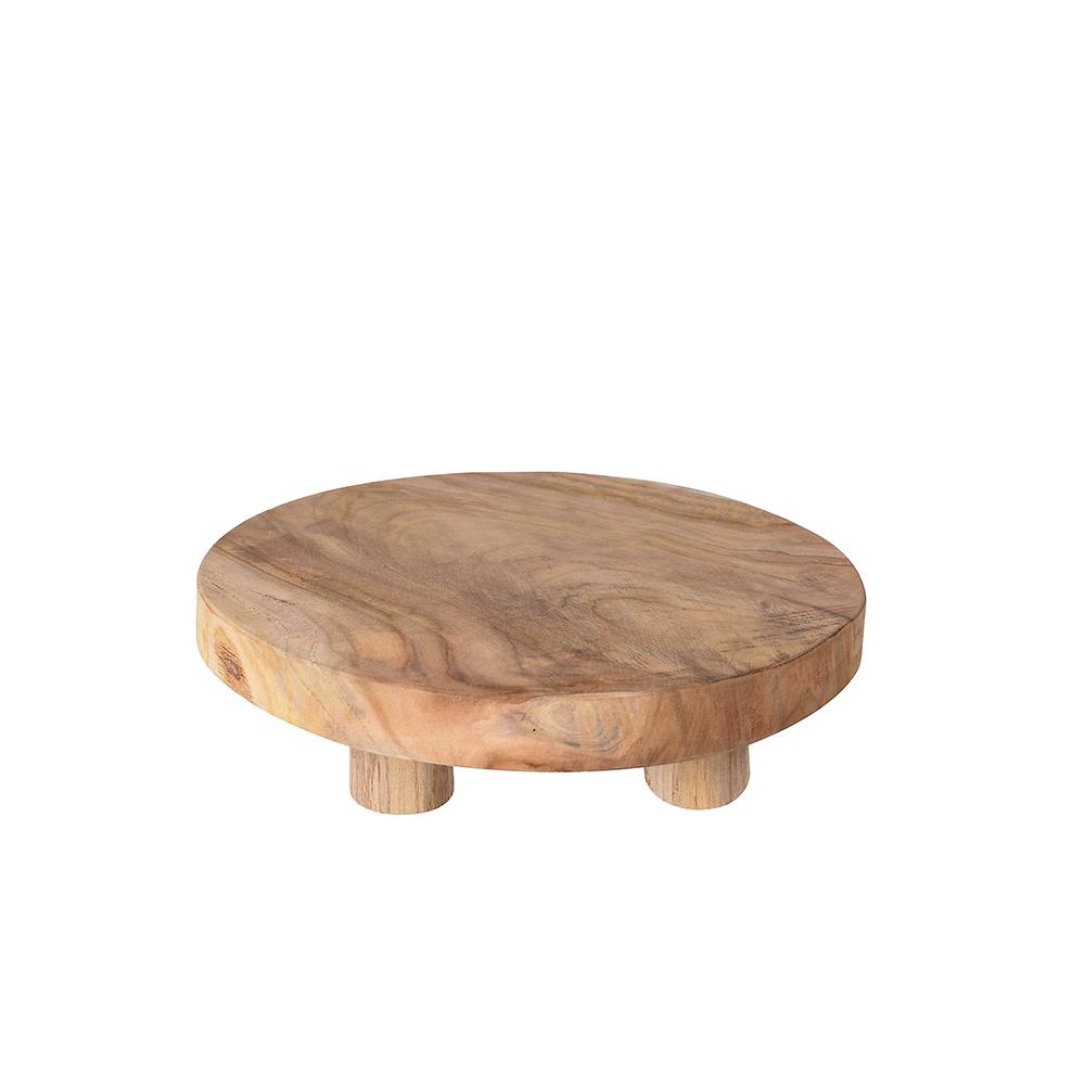 Στρογγυλό πλατώ με πόδι από ΤΕΑΚ, δ.30cm Zaros HE708