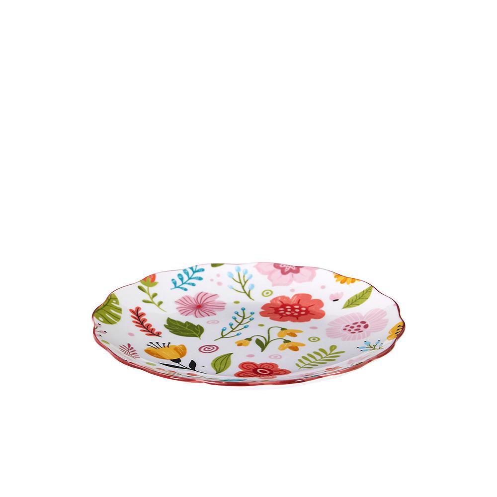 Πιάτο 21cm,σχ.flower,ακανόνιστο χείλος Zaros KZ379