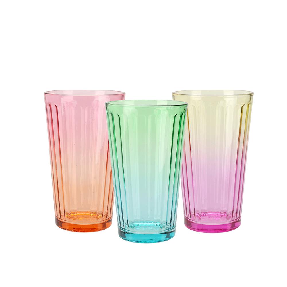 Ποτήρι νερού/χυμού πολύχρωμο 470ml 8,8x8,8x14,7 Zaros KZ383