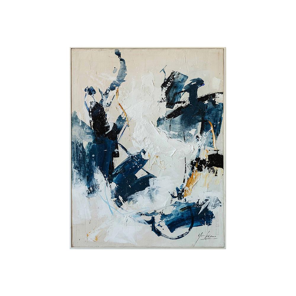 Αφηρημένο Hand paint με κορνίζα 4,5cm,90x120cm Zaros PI387