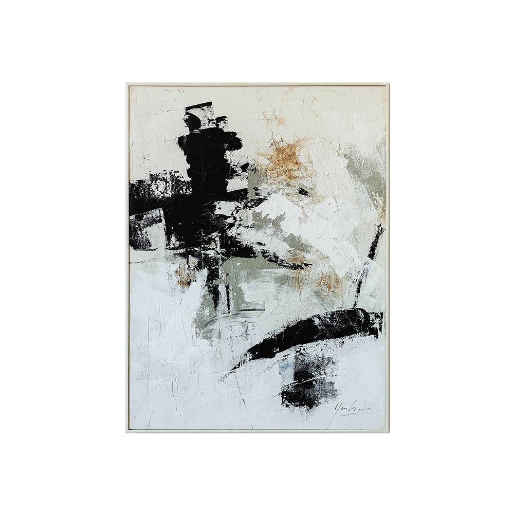 Αφηρημένο Hand paint με κορνίζα 4,5cm,90x120cm Zaros PI388