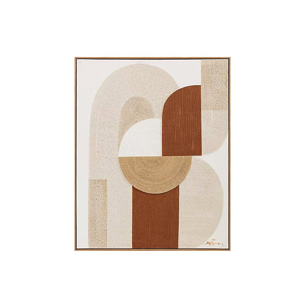 Γεωμετρικό Hand paint με κορνίζα 3,8cm,80x100cm Zaros PI392
