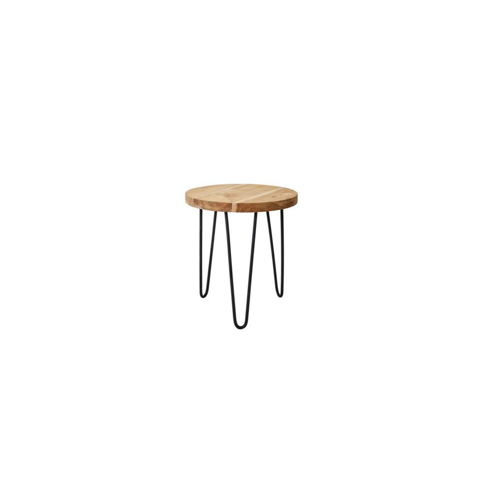 Side table από κορμό Teak με σιδερένια πόδια δ.30x45cm Zaros EP525