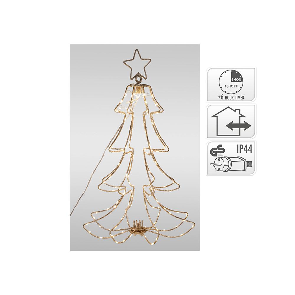 Μεταλλικό δέντρο 168 LED χρυσό 49cm Zaros XM1023