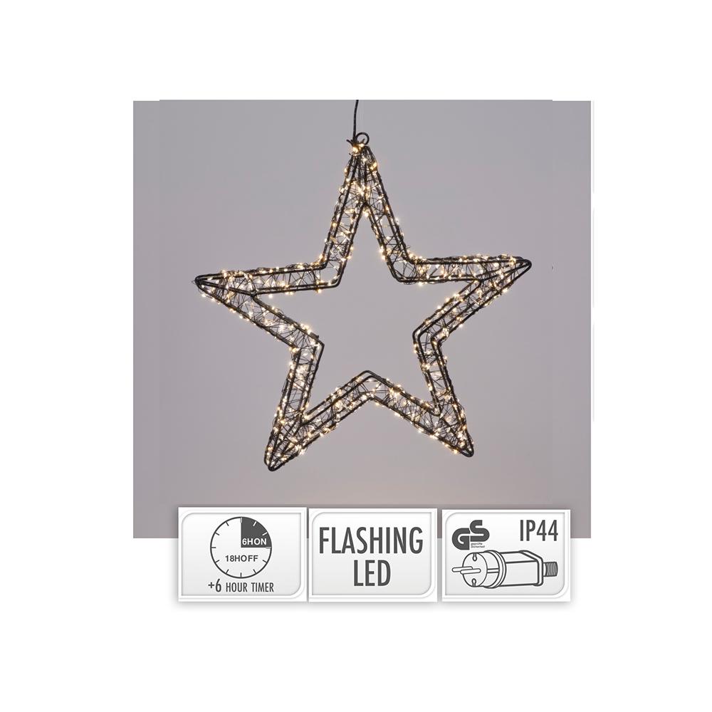 Μεταλλικό αστέρι οροφής 800 LED μαύρο 36cm Zaros XM1028
