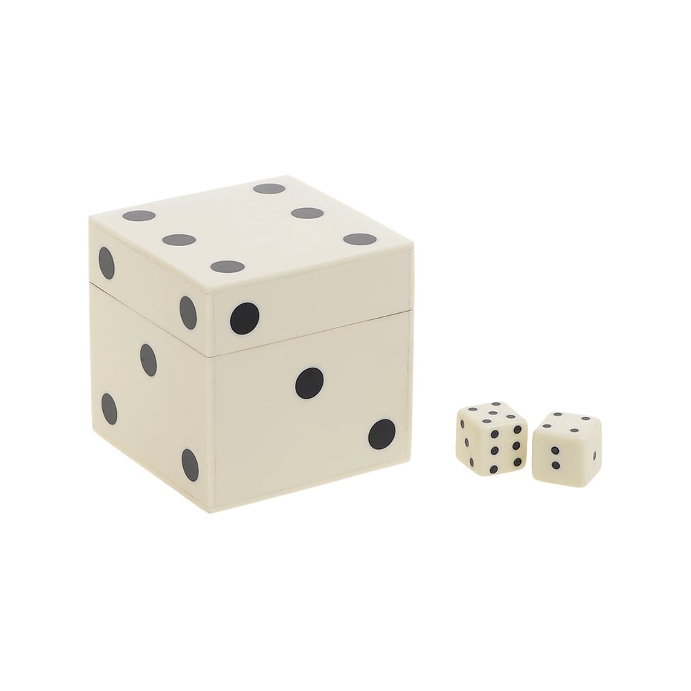 Σετ Κουτί Και 5 Ζάρια 9.5x9.5x9.5 Inart 3-70-622-0006