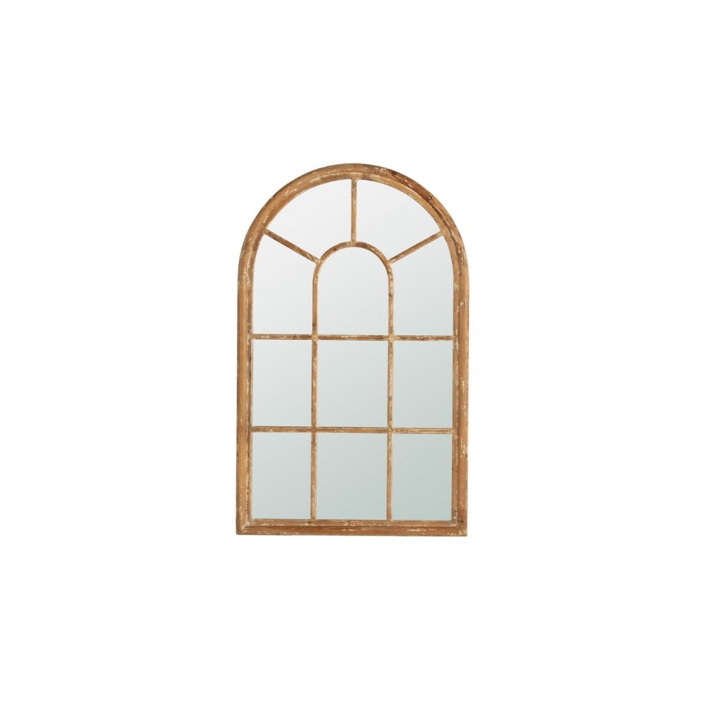 Artekko Arch Καθρέπτης Τοίχου σε Καφέ Πατίνα από MDF και Ξύλο Ελάτης (86.4x3.8x137.9)cm Artekko 33248