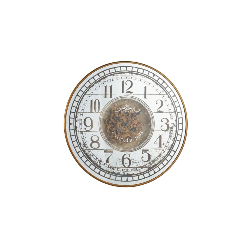 Artekko Clock Μπρονζέ Ρολόι Τοίχου MDF με Καθρέφτη (81.8x10.2x81.8)cm Artekko 38535