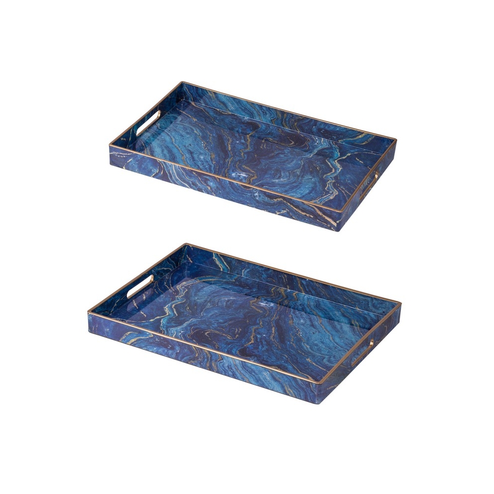 Artekko Tray Μπλε Πλαστικός Δίσκος Σερβιρίσματος (48x35x4.3)cm 2pcs Artekko 44043