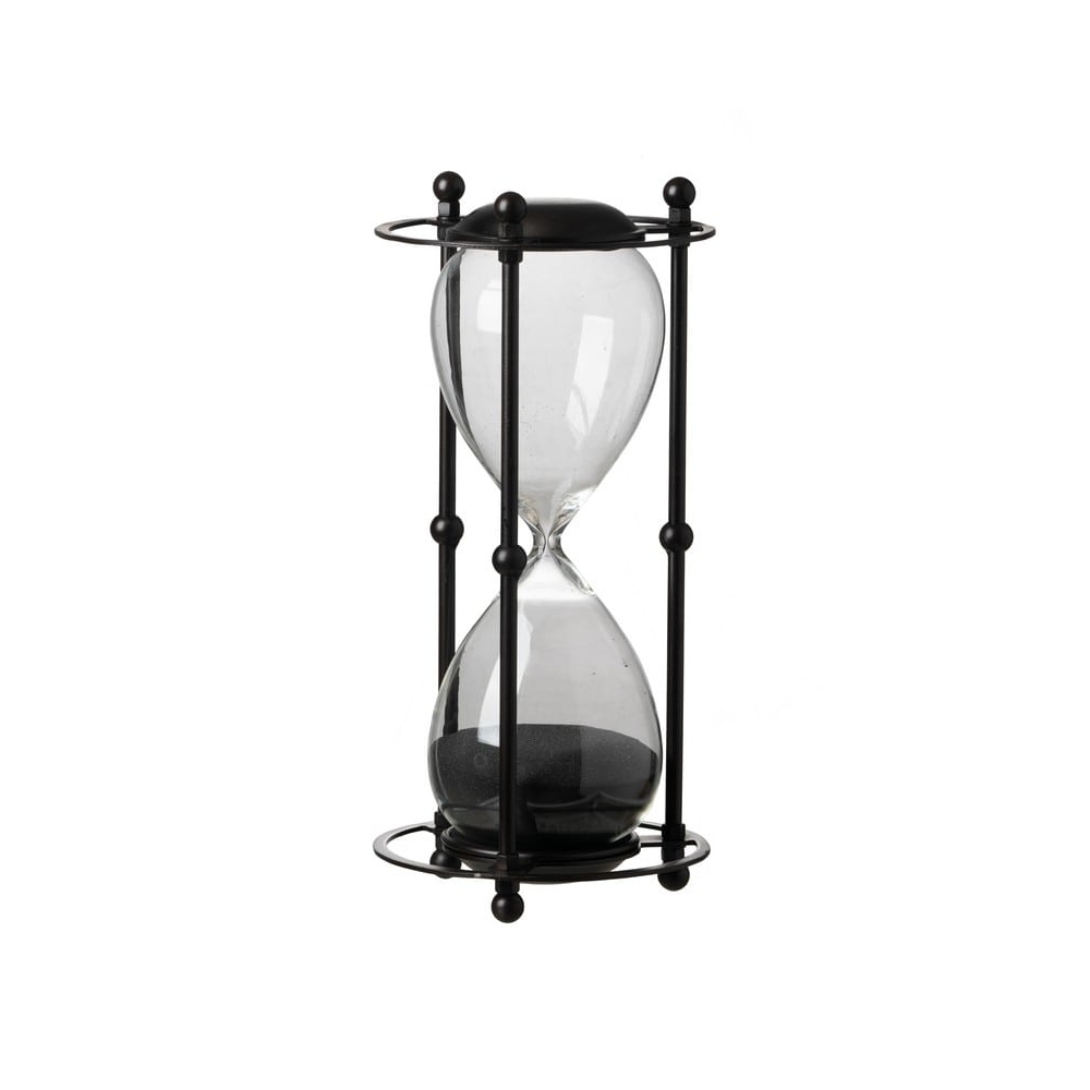 Artekko Hourglass Διακοσμητική Κλεψύδρα σε Μαύρη Μεταλλική Βάση με Μαύρη Άμμο (15.8x15.8x33)cm Artekko 44360-BLAC