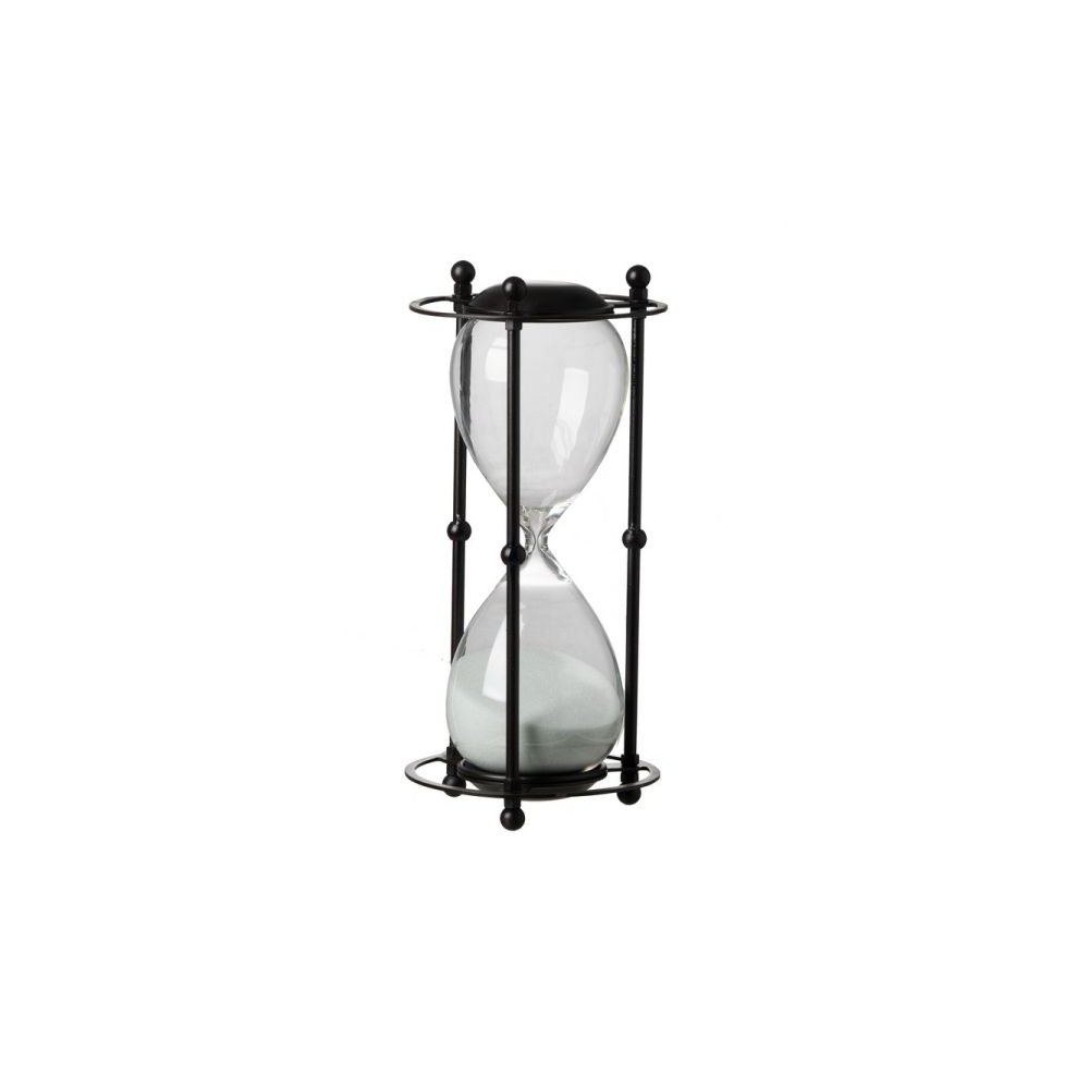 Artekko Hourglass Διακοσμητική Κλεψύδρα σε Μαύρη Μεταλλική Βάση με Λευκή Άμμο (15.8x15.8x33)cm Artekko 44360-WHIT