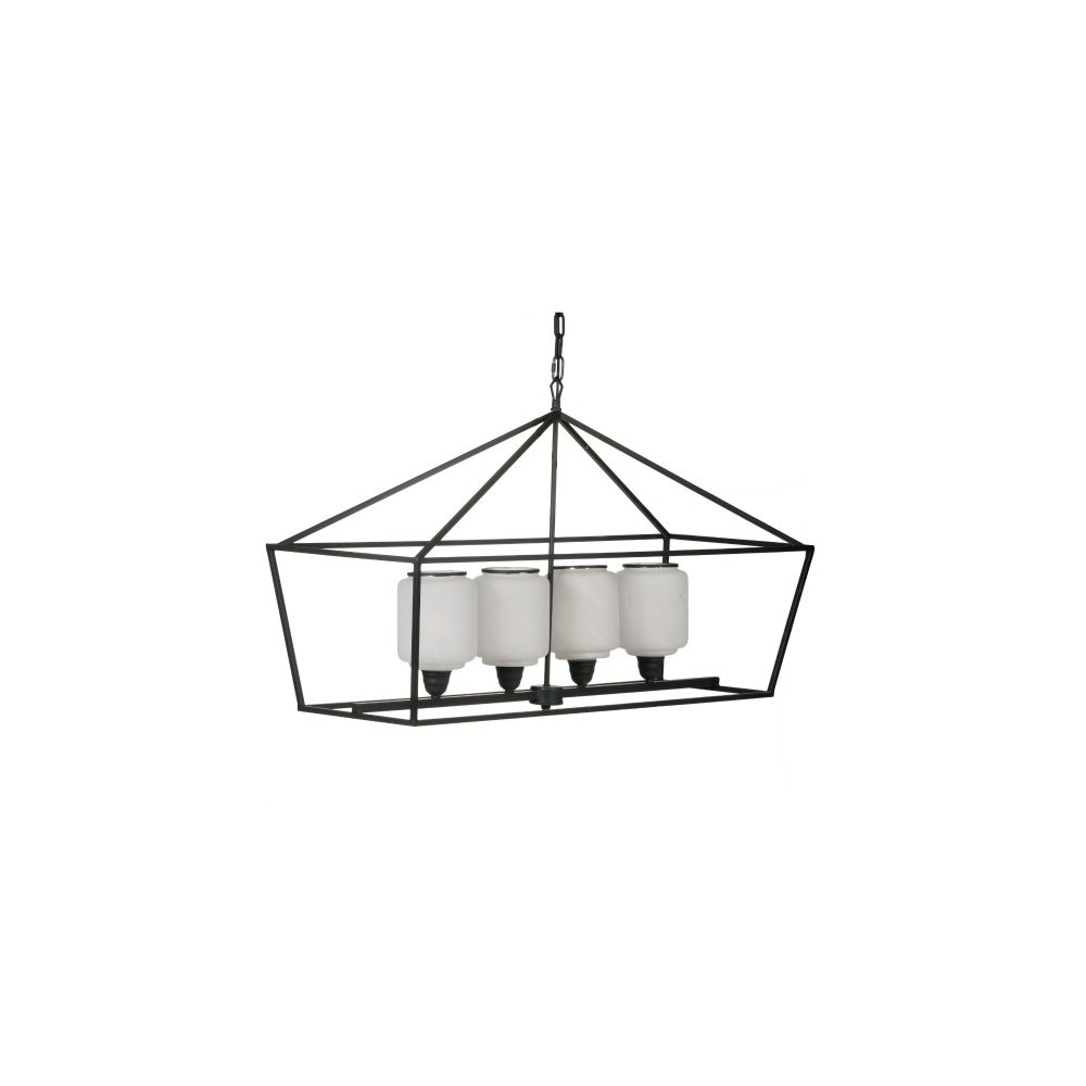 Artekko Chandelier Φωτιστικό Οροφής Πολυέλαιος Μέταλλο Γυαλί Μαύρο (106x36x60.5)cm Artekko 44418-DS