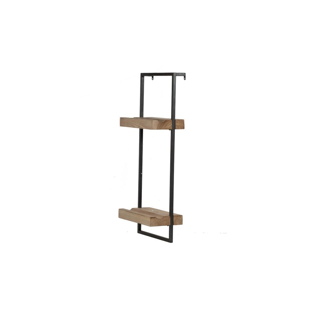 Artekko Shelves Ράφι Τοίχου με 2 Επίπεδα Μέταλλο Ξύλο Μάυρο Καφέ (30x15x69)cm Artekko 44748