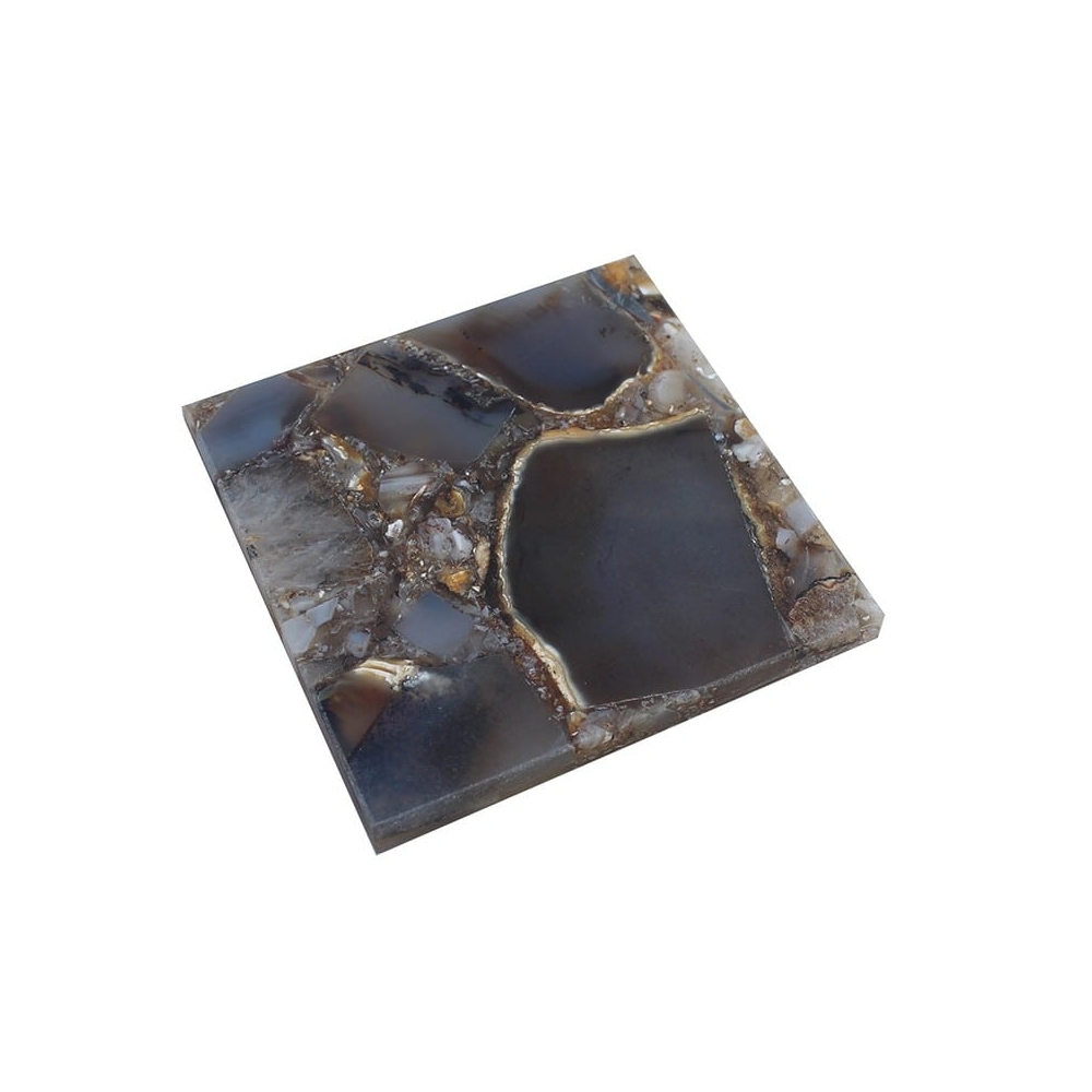 Artekko Agate Σουβέρ από Μαύρο Αχάτη (10x10x1.1)cm 4pcs Artekko 44887-BLAC