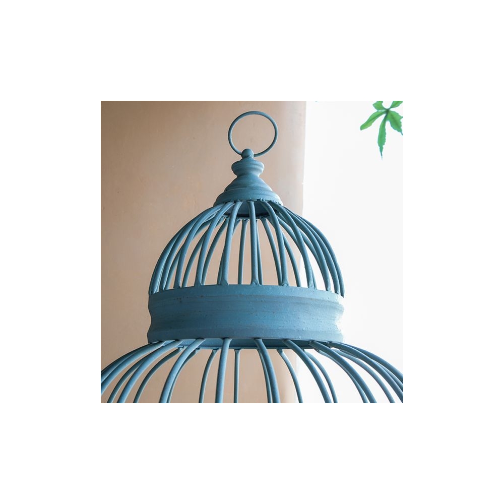 Artekko Birdcage Ραφιέρα Κλουβί με 3 Ξύλινα MDF Ράφια και Μεταλλικό Σκελετό σε Πράσινη Πατίνα (66x61x169) Artekko 47489