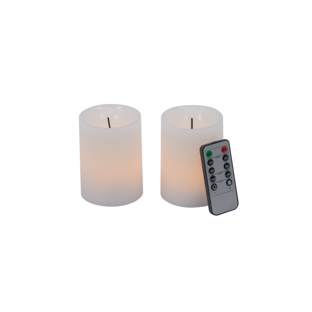Artekko Flame Λευκά Κεριά Led με Τηλεχειριστήριο (7.6x7.6x10.2)cm 2pcs Artekko 480319-WHIT