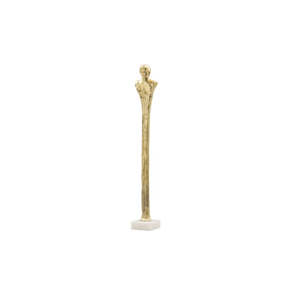 Artekko Marble Χρυσή Μεταλλική Διακοσμητική Προτομή με Μαρμάρινη Λευκή Βάση (14x14x81.3)cm Artekko 48041