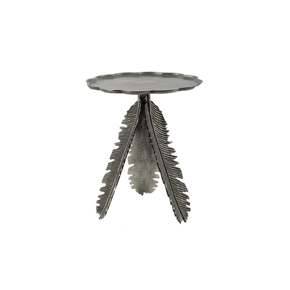 Artekko Feather Τραπέζι Βοηθητικό Μεταλλικό Ασημί Γκρι (43x43x50)cm Artekko 48440