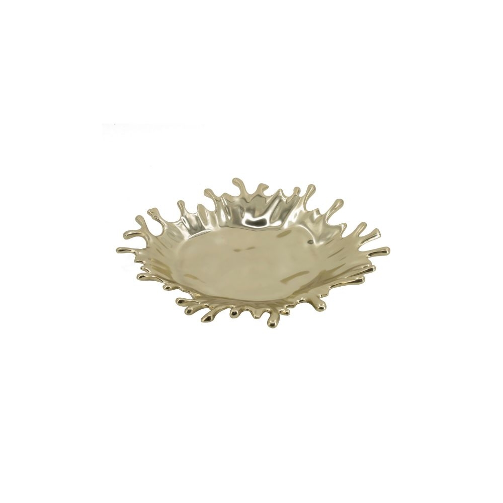 Artekko Splash Χρυσή Μεταλλική Διακοσμητική Πιατέλα (45x41x6)cm Artekko 48466